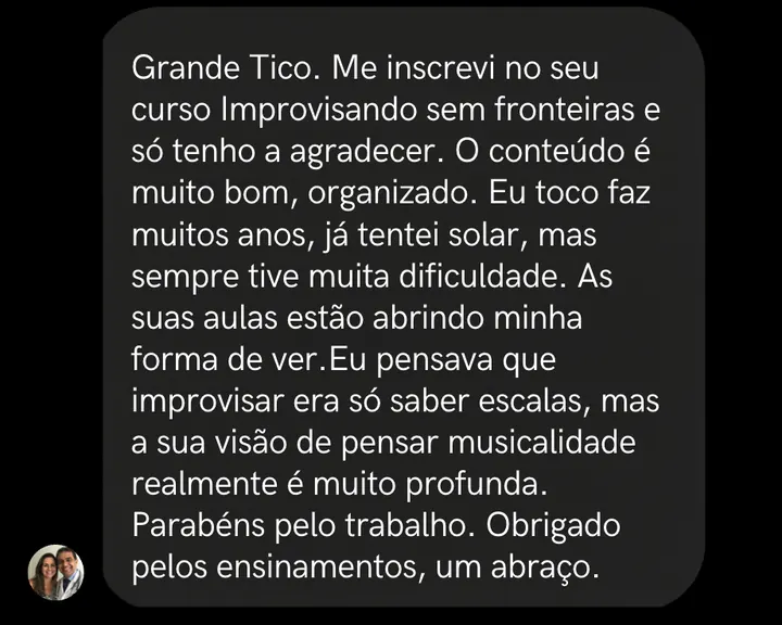 Depoimento de aluno 8 enviado pelo Instagram
