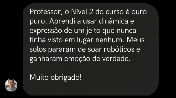Depoimento de aluno 5 enviado pelo Instagram