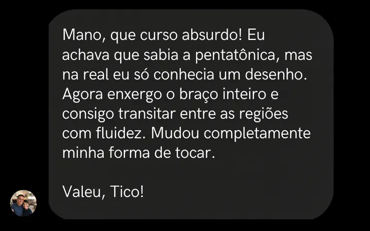 Depoimento de aluno 1 enviado pelo Instagram