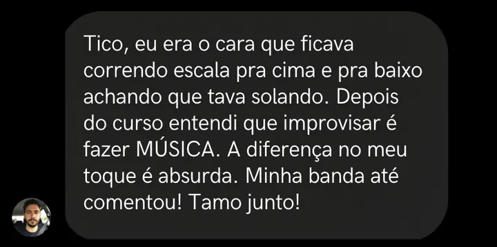 Depoimento de aluno 6 enviado pelo Instagram